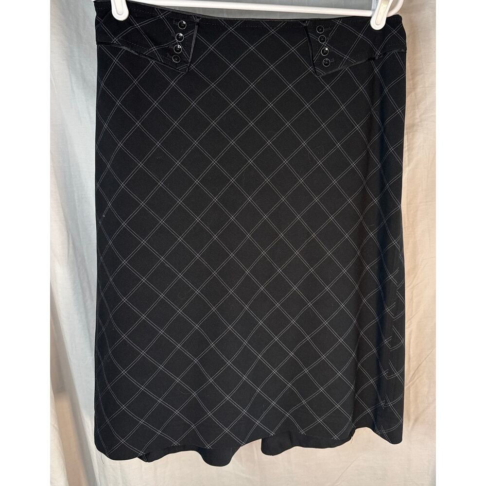 White House Black Market Black and White Patterned Skirt Size 12